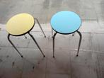Vintage blauwe en gele formica krukken, Ophalen