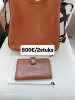 Delvaux, handtas en portefeuille, cognac kleur, Overige merken, Gebruikt, Bruin, Ophalen of Verzenden