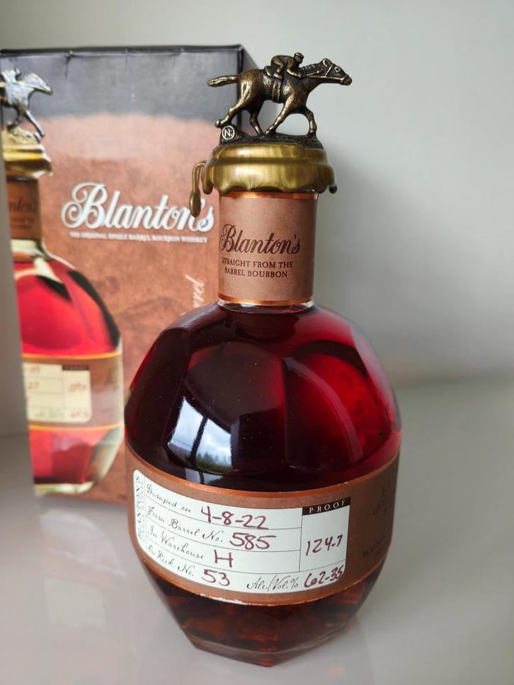 Blanton's Straight From the Barrel, Bottle 34, Barrel 585, N, Verzamelen, Wijnen, Nieuw, Overige typen, Noord-Amerika, Vol, Ophalen of Verzenden