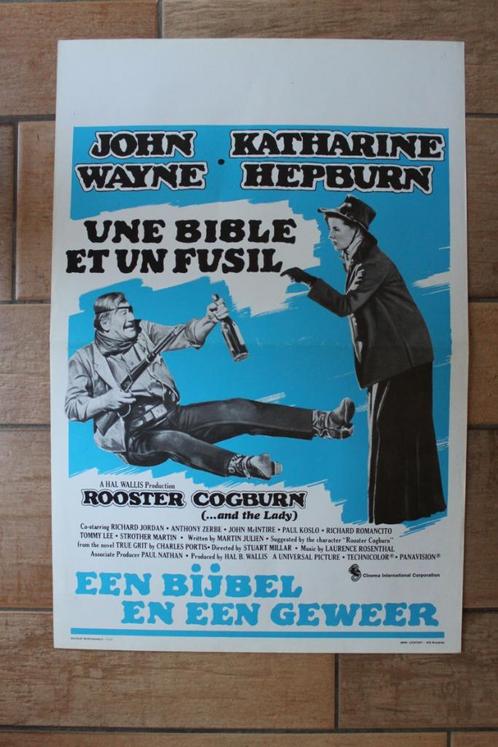 filmaffiche John Wayne Rooster Cogburn 1975 filmposter, Verzamelen, Posters, Zo goed als nieuw, Film en Tv, A1 t/m A3, Rechthoekig Staand
