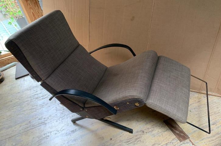 lounge chair Tecno, Huis en Inrichting, Fauteuils, Gebruikt, Metaal, Stof, Overige materialen, 50 tot 75 cm, 125 tot 150 cm, Ophalen