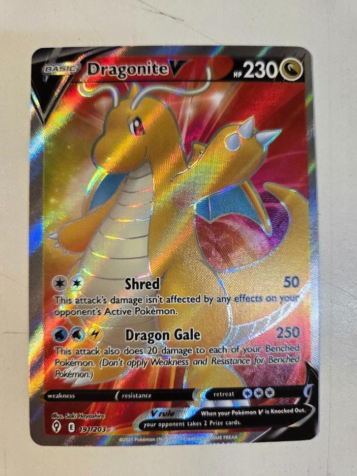 Pokémon Dragonite V 191/203 – Full Art – NM/Mint – Evolving, Hobby en Vrije tijd, Verzamelkaartspellen | Pokémon, Nieuw, Losse kaart