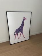 Roze Giraffe Wanddecoratie - Uniek Schilderij van IKEA, Ophalen, 50 tot 75 cm, Zo goed als nieuw, Schilderij