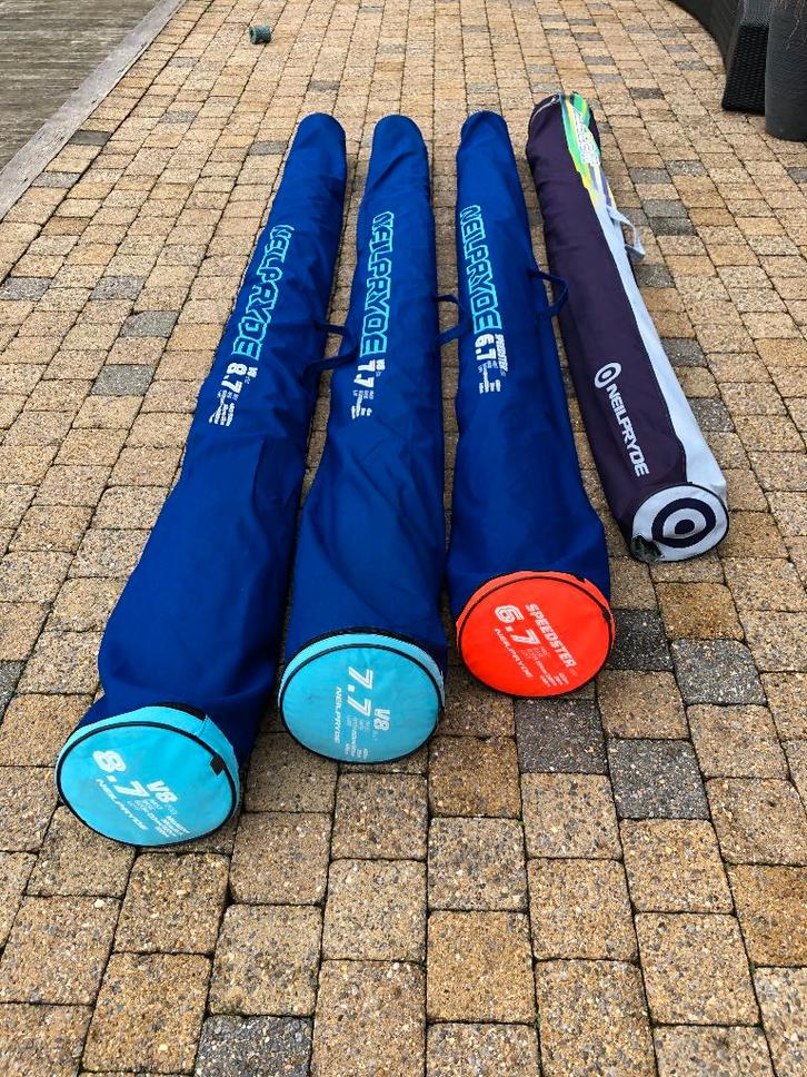4 Neil Pryde zeilen aangeboden, Watersport en Boten, Windsurfen, Zeil, Ophalen