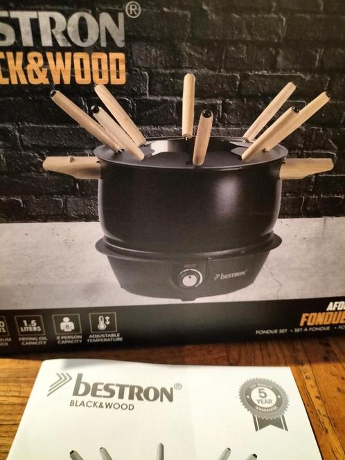 Design Fondue zwart en hout nieuw, Elektronische apparatuur, Gourmetstellen, Zo goed als nieuw, Ophalen