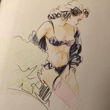RAIVES (1959) dessin dédicacé signé, Comme neuf