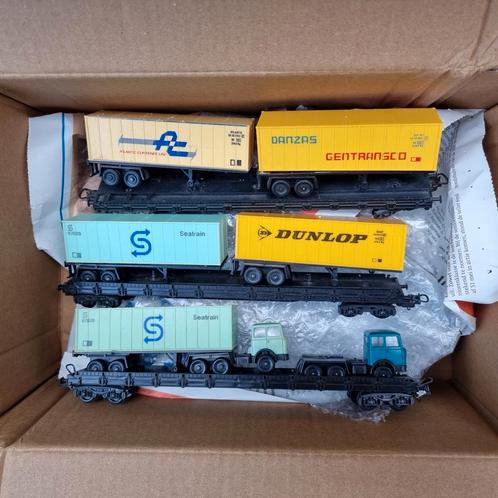 3x LIMA CONTAINER TRUCK/WAGON, Hobby en Vrije tijd, Modeltreinen | H0, Gebruikt, Wagon, Lima, Verzenden