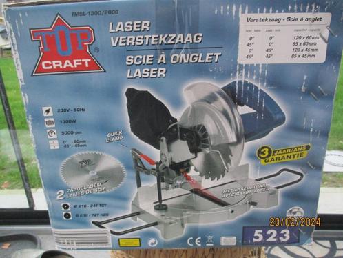 nieuwe laser afkortzaag  top craft, Doe-het-zelf en Bouw, Gereedschap | Zaagmachines, Nieuw, Afkortzaag, 1200 watt of meer, 30 tot 70 mm