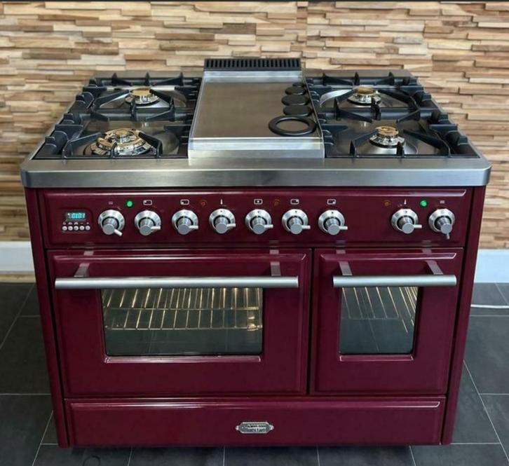 🔥Luxe fornuis Boretti majestic 100 cm bordeaux 5 pits, Elektronische apparatuur, Fornuizen, Zo goed als nieuw, Vrijstaand, Gas