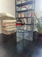 Vintage salontafel in glas en perspex, Ophalen, Gebruikt, Glas, Minder dan 50 cm
