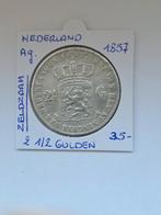 Nederland 2 1/2 gulden 1857 AG zeldzaam, Ophalen of Verzenden