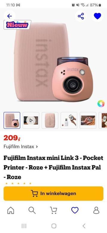 Fujifilm instax mini link 3 + instax pal + fotopapier, Enlèvement, Neuf