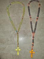 Rozenkrans kettingen geel en bruin/oranje hals 56 cm a, Nieuw, Overige materialen, Ophalen of Verzenden, Overige kleuren