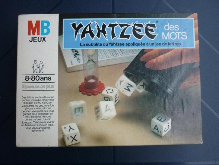 Jeu de société - Yahtzee des mots - MB, Hobby en Vrije tijd, Gezelschapsspellen | Bordspellen, Gebruikt, Een of twee spelers, Drie of vier spelers