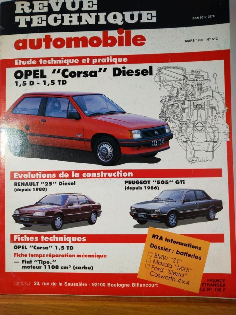 RTA - Opel corsa - Renault 25 - n513, Autos : Divers, Modes d'emploi & Notices d'utilisation, Envoi