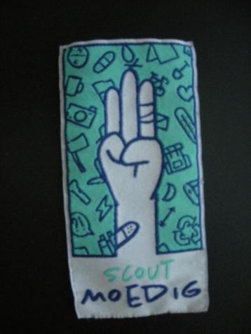 Scouts jaarkenteken oud - scout moedig