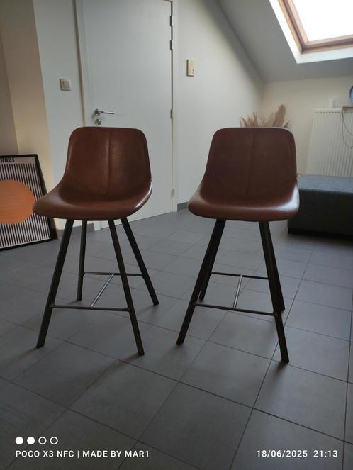 2 barkrukken, Huis en Inrichting, Stoffering | Vloerbedekking, Gebruikt, Zwart, Ophalen
