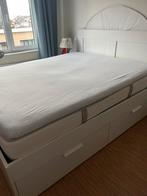 Ikea bed met lades Brimnes (160), Huis en Inrichting, Slaapkamer | Bedden, Ophalen, Wit, Tweepersoons, 200 cm