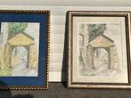 Paire aquarelle signe, Antiquités & Art, Art | Peinture | Classique, Enlèvement ou Envoi