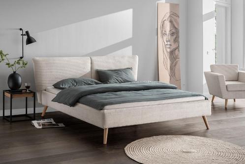Tweepersoonsbed gestoffeerd met rib fluweel. Korte levertijd, Huis en Inrichting, Slaapkamer | Bedden, Nieuw, Tweepersoons, 140 cm
