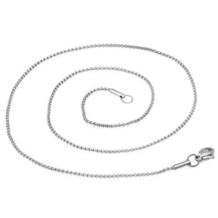 Stalen ketting met rolo schakel 45cm - 1,4mm, Handtassen en Accessoires, Kettingen, Nieuw, Overige materialen, Zilver, Verzenden