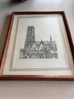 Ets sint romboutskathedraal mechelen, Antiek en Kunst, Kunst | Tekeningen en Fotografie, Ophalen