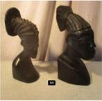 2 Mooie Houten Afrikaanse Beelden van Vrouwen - 23cm, Ophalen of Verzenden