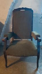 Zetel hout met groen fluweel Meer dan 100 jaar. Verstelbaar., Huis en Inrichting, Ophalen, Hout