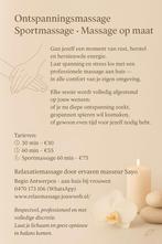 Ontspannen massage aan huis in Antwerpen., Ontspanningsmassage
