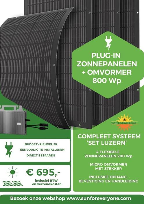 Plug & Play zonnepanelen set 800W + micro-omvormer, Doe-het-zelf en Bouw, Overige Doe-Het-Zelf en Bouw, Nieuw, Verzenden