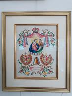 Devotieprent, volledig handgeschilderd., Ophalen of Verzenden