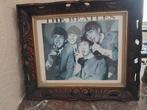 Prent  Beatles (heroes)  jaren '60 in houten kader, Verzamelen, 1960 tot 1980, Ophalen of Verzenden, Zo goed als nieuw, Prent