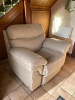 Lederen zetel 1-zit, Huis en Inrichting, Ophalen, Zo goed als nieuw