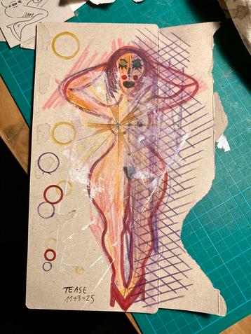 Erotische tekening “Kartoneske driften” beschikbaar voor biedingen