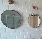 Twee ronde, koperen spiegels, Huis en Inrichting, Woonaccessoires | Spiegels, Ophalen, Minder dan 50 cm, Gebruikt, Rond