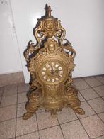 antieke sleutelloze bronzen pendule voor open haard, Ophalen of Verzenden