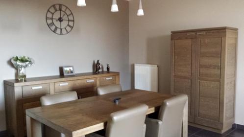 Eettafel met 4 zeteltjes op wielen, Huis en Inrichting, Tafels | Eettafels, Gebruikt, 50 tot 100 cm, 150 tot 200 cm, Vier personen