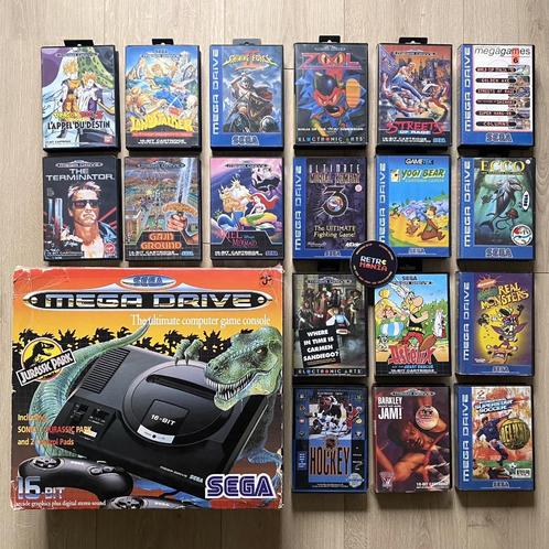 Sega Megadrive Jurassic Park-console + spellen, Games en Spelcomputers, Games | Sega, Zo goed als nieuw, Ophalen of Verzenden