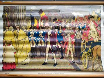 Schoolplaat ‘Inhaling Heintje Van der Noot te Brussel’, Antiek en Kunst, Antiek | Schoolplaten, Ophalen of Verzenden, Geschiedenis