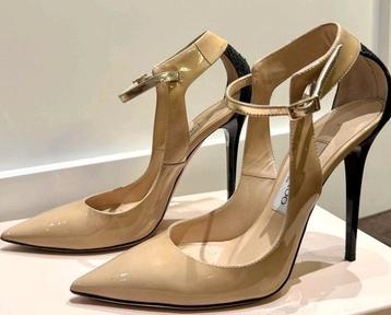 Talons aiguilles Jimmy Choo noirs crème taille 38, Envoi, Comme neuf, Noir