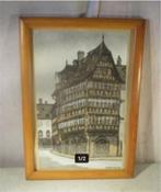 Mooi Geschilderd Aquarel 'Midden in de Oude Stad' - Riviere, Antiek en Kunst, Kunst | Schilderijen | Klassiek, Ophalen of Verzenden
