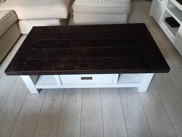 salontafel met opbergvakken en schuif 140 x 80 cm beschikbaar voor biedingen