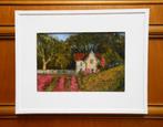 “Huis in het bos” Schilderij in lijst, Antiek en Kunst, Verzenden