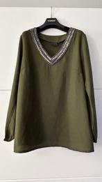 BPC Selection kaki blouse met steentjes en lange mouwen, Comme neuf, Taille 46/48 (XL) ou plus grande, Autres couleurs, Enlèvement ou Envoi