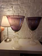 2 handgeblazen vazen ,paars, 50 cm hoog, Antiek en Kunst, Ophalen
