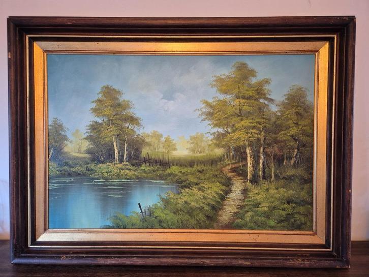 Olieverfschilderij landschap – gesigneerd M. Zijl -Met stijl, Antiek en Kunst, Kunst | Schilderijen | Klassiek, Ophalen