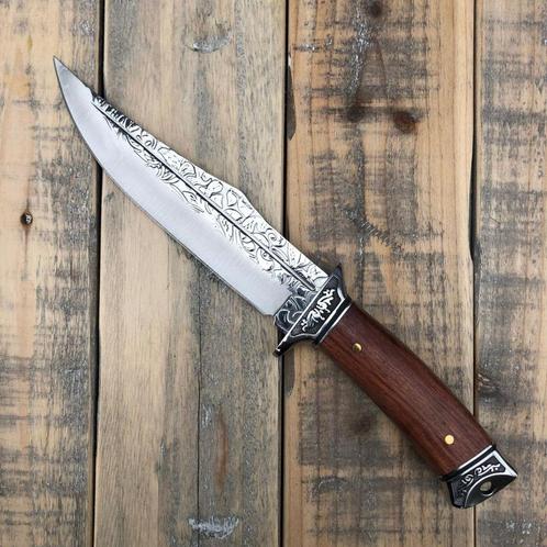 Mooi bewerkt RVS mes (31 cm) met pakkawood handvat, Verzamelen, Militaria | Algemeen, Overige soorten, Mes of Dolk, Verzenden