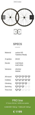 Carbon wielset disc Cuore pro line, Ophalen, Zo goed als nieuw, Racefiets, Cuore