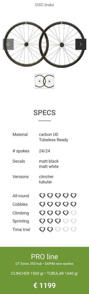 Carbon wielset disc Cuore pro line beschikbaar voor biedingen