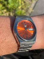 70’s Seiko 5 Oranje sunburst, Ophalen of Verzenden, Gebruikt, Seiko